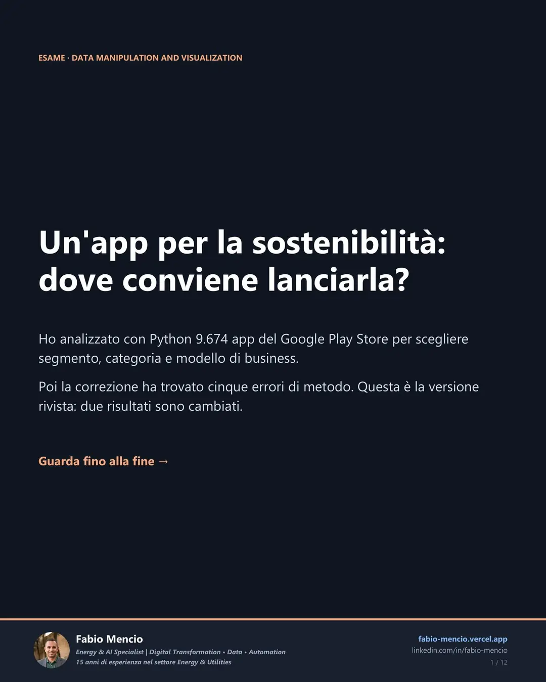 Fotogramma del video del progetto Un'app per la sostenibilità
