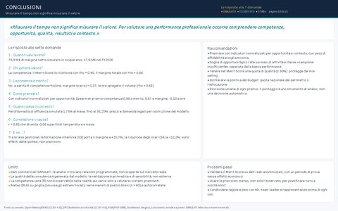 Pagina 8, Conclusioni: le risposte alle sette domande, raccomandazioni e limiti